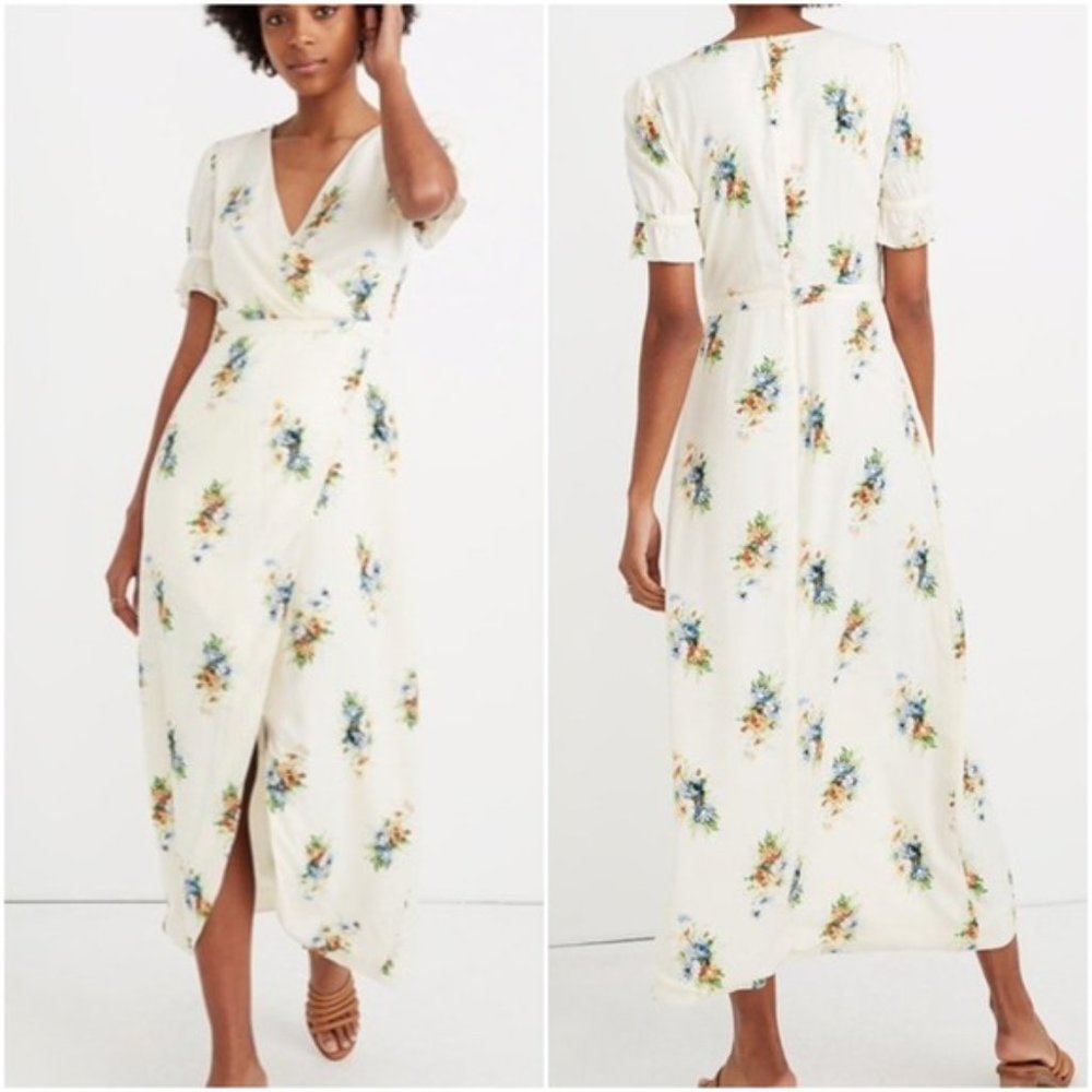 Madewell Ruffle Sleeve Faux Wrap Maxi Dress Classic Corsage